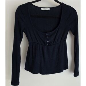 Good Days Project Blouse XS Black Long Sleeve Women Babydoll Top